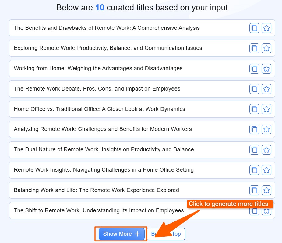 Show more titles button