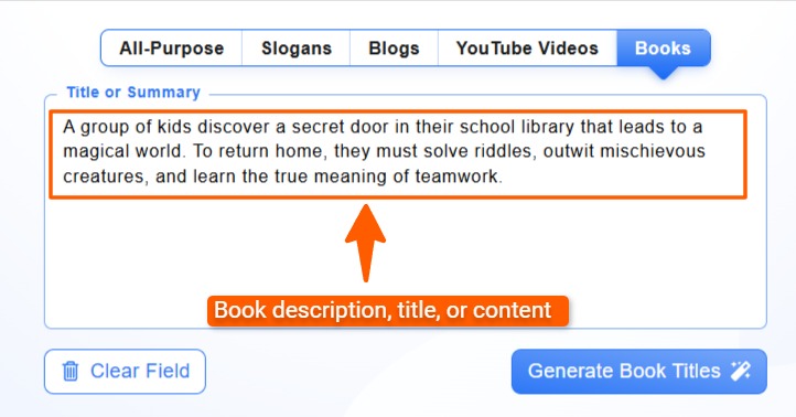 Book title generation