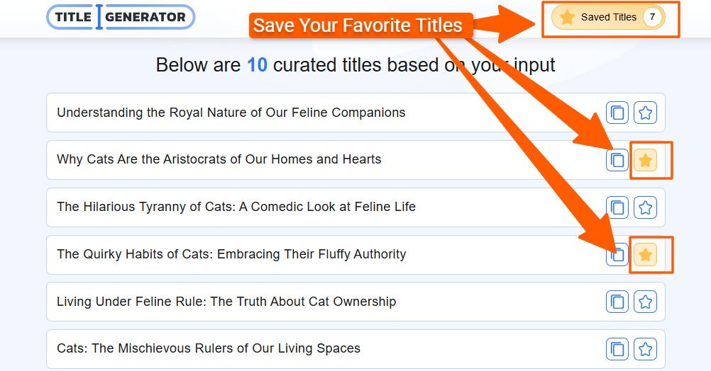 Saving titles to favorites